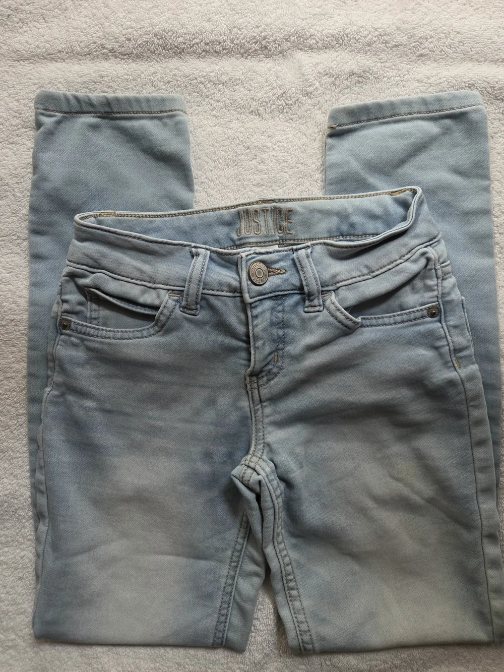 Justice Girls' Light Blue Skinny Denim Jeans Size 10 Slim